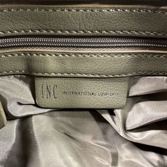 INC International Concepts Breeah Mini Barrel Crossbody Handbag - Moss Sherpa - Picture 5 of 7